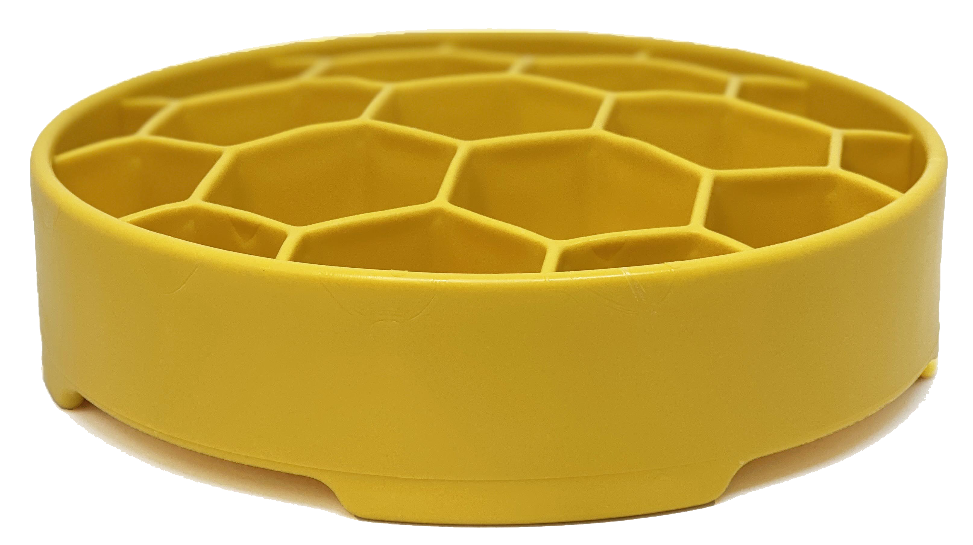 Honeycomb Design eBowl Enrichment Slow Feeder Bowl for Dogs: Yellow