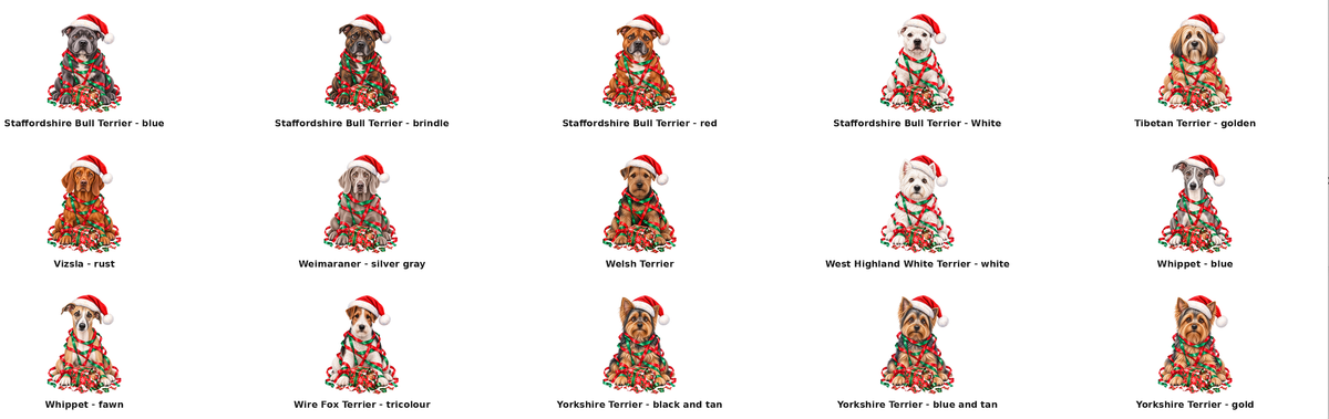 Mischievous Tangled Christmas Dogs Sack: English Springer Spaniel - black and white / Small Sack