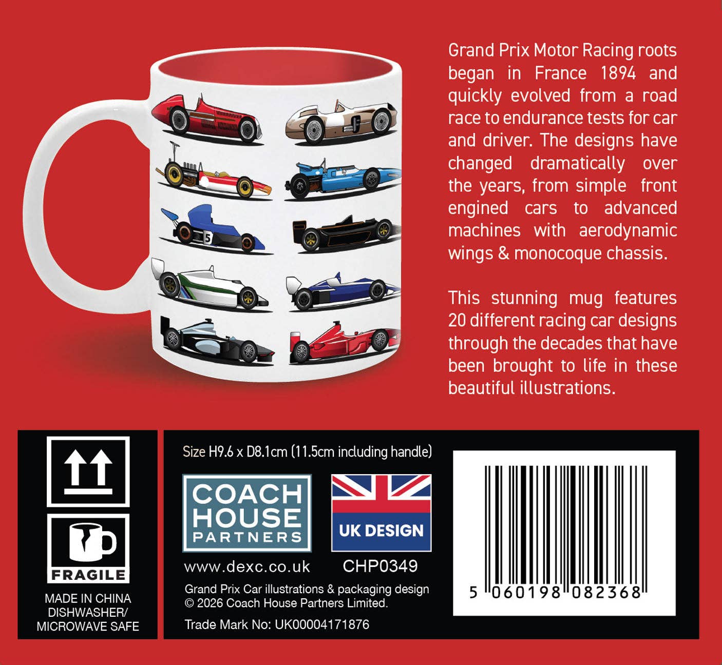 Grand Prix Cars Ceramic Mug 11oz