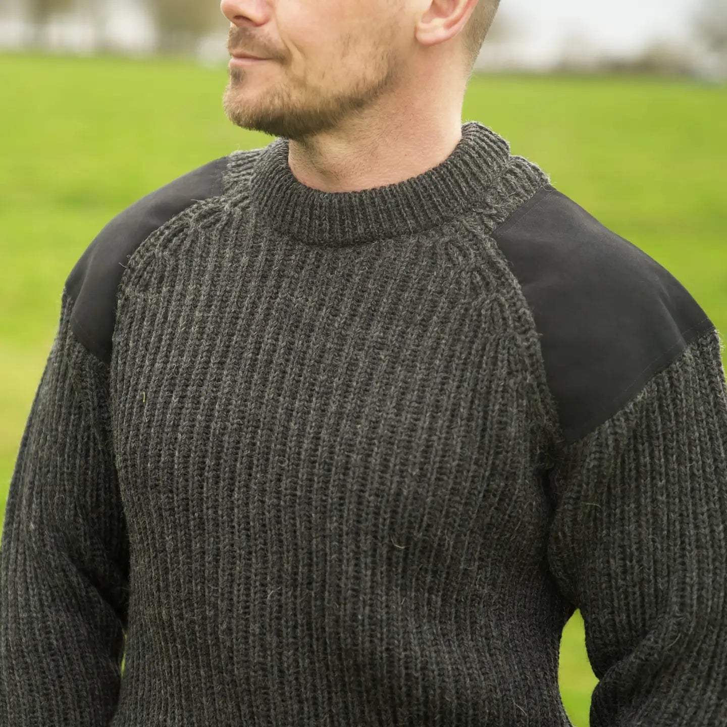 British Wool Shooting Jumper - Charcoal