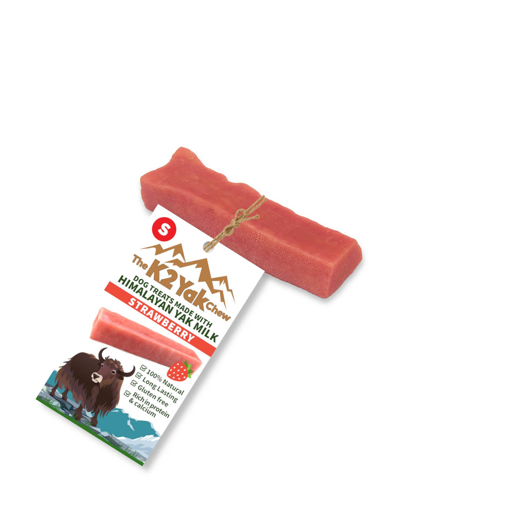 K2 Yak Chews 100% Natural Dog Treats Strawberry Small