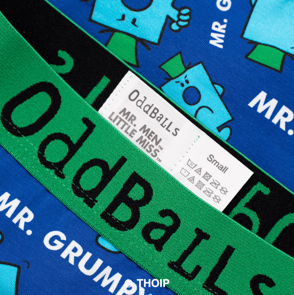 OddBalls Mr Grumpy  - Mr Men - Mens Cotton Boxer Shorts: Small