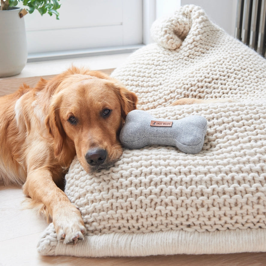 Dog Toy - Grey Tweed Bone - Large