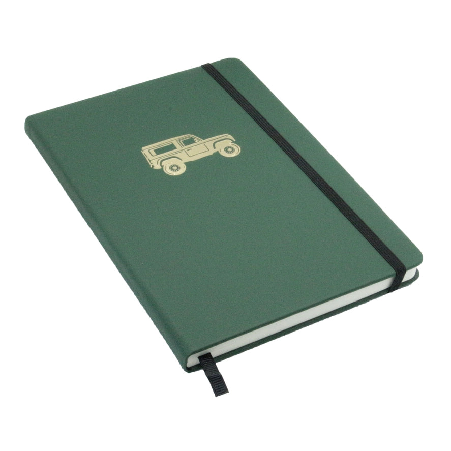Land Vehicle Embossed Lined A5 Notebook Green