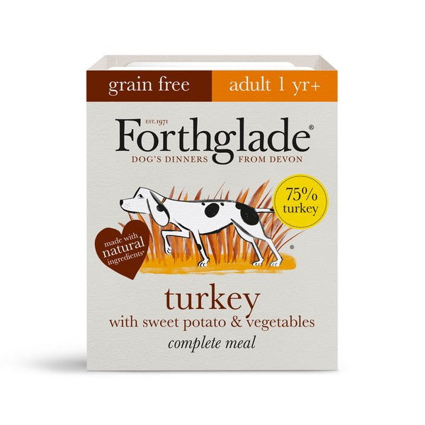 Forthglade Grain Free Complete Meal Adult Turkey Sweet Potato Veg 395g