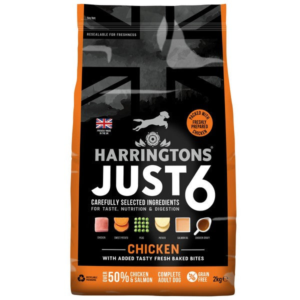 Harringtons Dog Just 6 Dry Chicken 2kg
