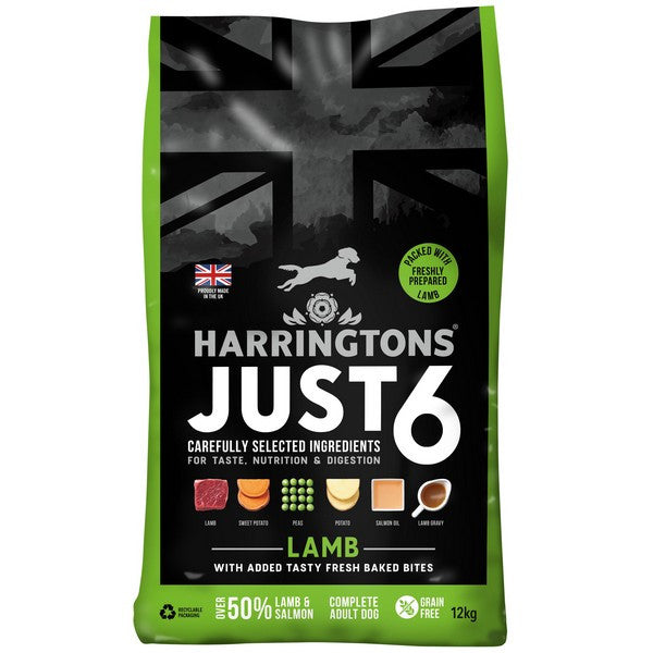 Harringtons Just 6 Dry Lamb 12kg