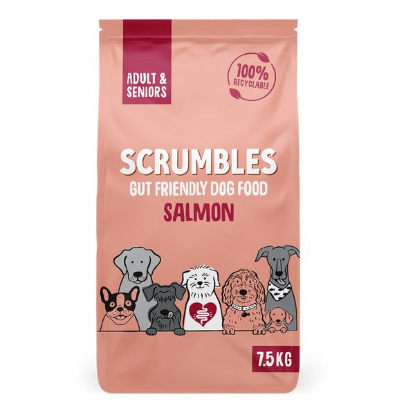 Scrumbles Dry Dog Food Adult Salmon 7.5kg