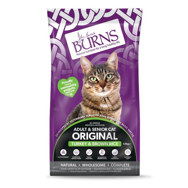Burns Adult Cat Original Turkey & Brown Rice 1.5kg