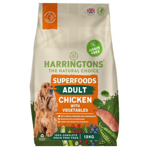 Harringtons Adult Grain Free with Superfoods Dry Dog Food Chicken 12kg