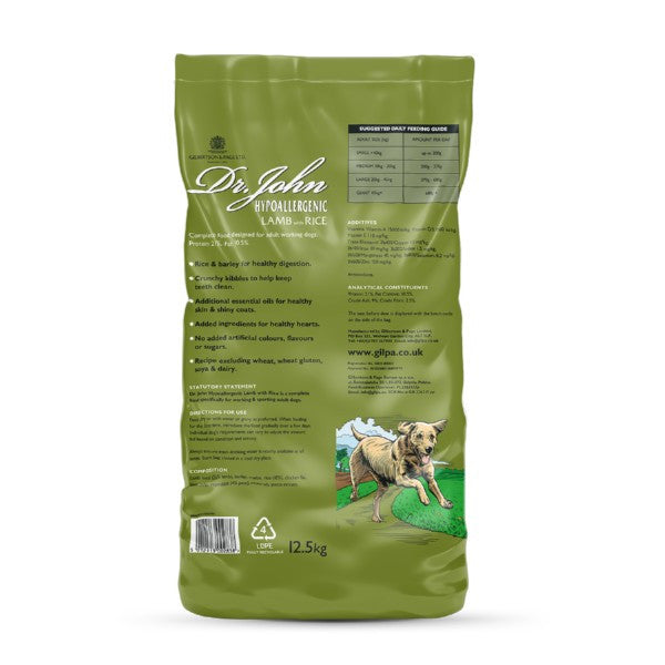 Dr John Hypoallergenic Lamb with Rice Adult Dog Food 12.5kg