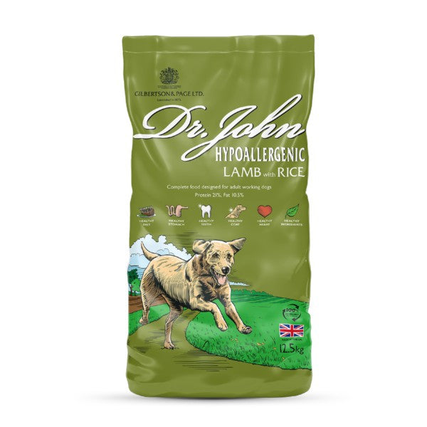 Dr John Hypoallergenic Lamb with Rice Adult Dog Food 12.5kg