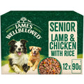 James Wellbeloved Senior Lamb & Chicken in Gravy Pouches 90g x 12