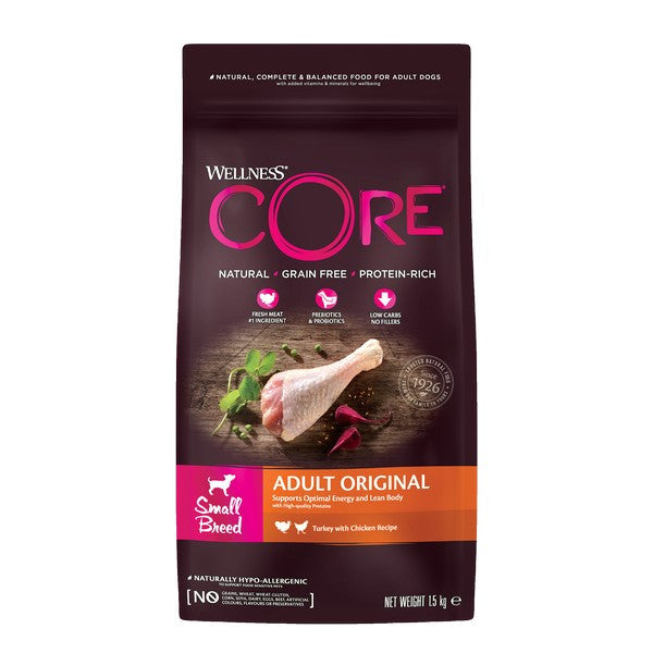 Wellness CORE Dog Dry Small Breed Adult Original - Turkey with Chicken Recipe 1.5kg