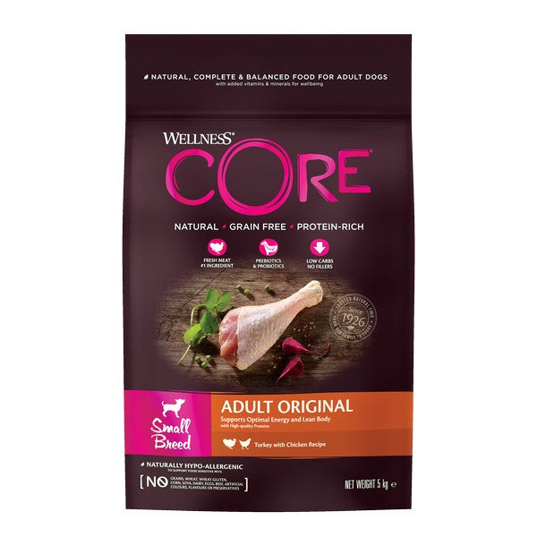 Wellness CORE Dog Dry Small Breed Adult Original - Turkey with Chicken Recipe 5kg