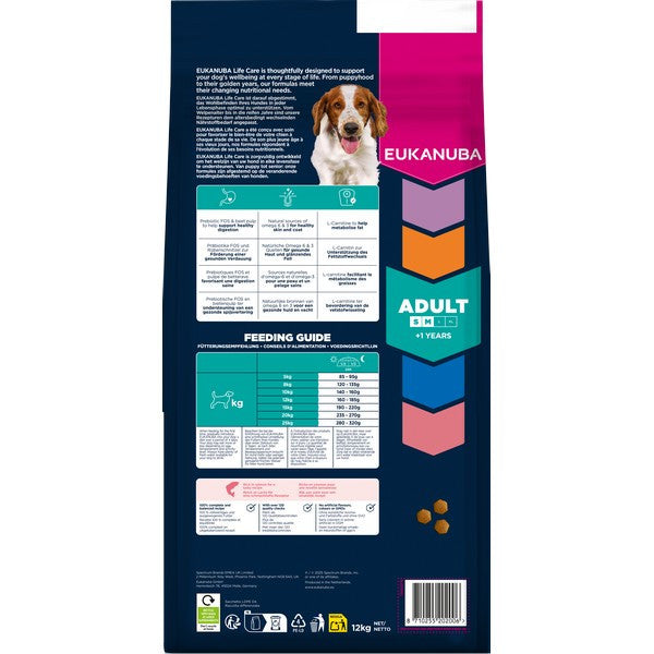 Eukanuba Dog Adult Small/Med Breed Salmon & Barley 12kg