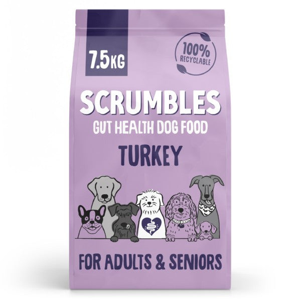 Scrumbles Dry Dog Adult & Seniors Turkey 7.5kg