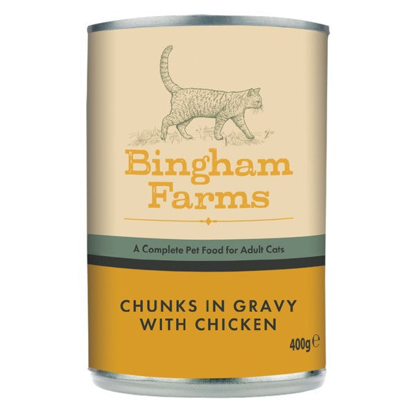 Bingham Farms Complete Adult Cat Food Chunks in Gravy with Chicken