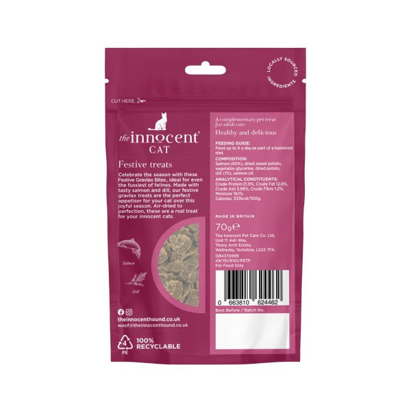 The Innocent Cat Festive Gravlax Bites with Salmon and Dill 70g