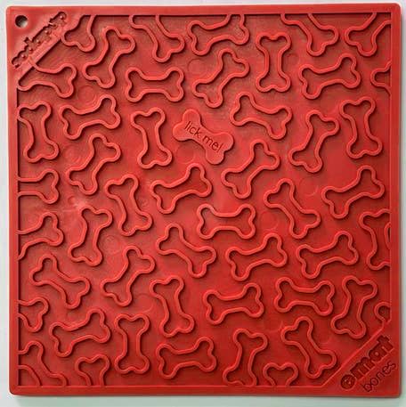 Bones Design Emat Enrichment Licking Mat: Red Bones E-mat
