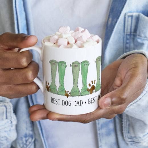 Best Dog Dad Pawprint Mug