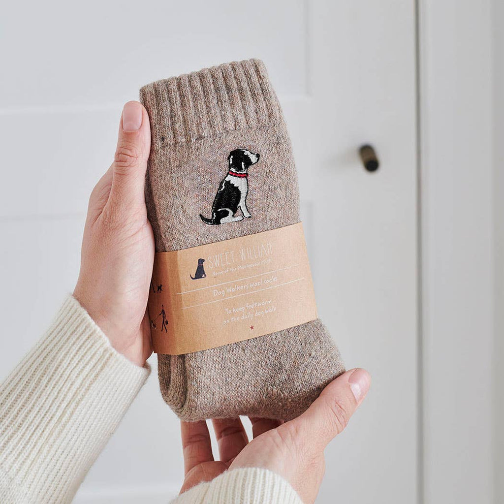 Dog Walking Socks - Springer Spaniel (Black & White)