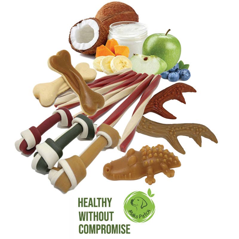 Vegetarian Dog Treats - Maks Patch Natural Smoked & Peanut Butter Pigs Ears