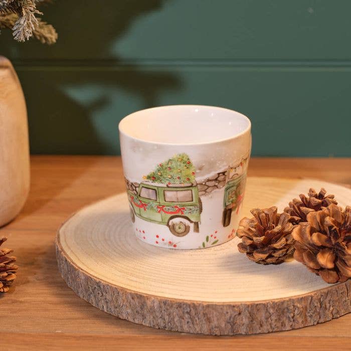 Christmas Farm Stoneware Wrap Around Mug With Gift Box