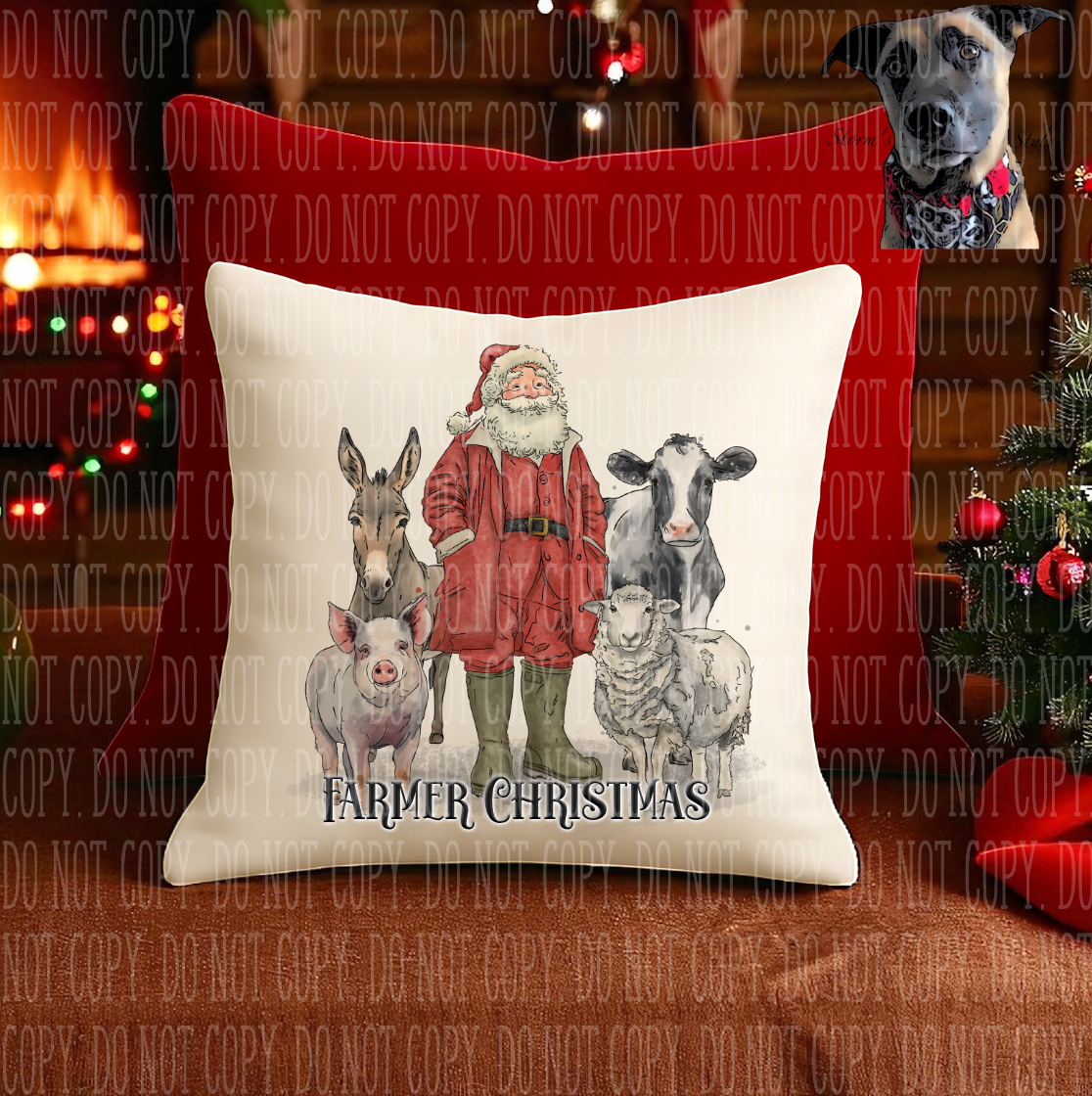 Farmer Christmas Cushion
