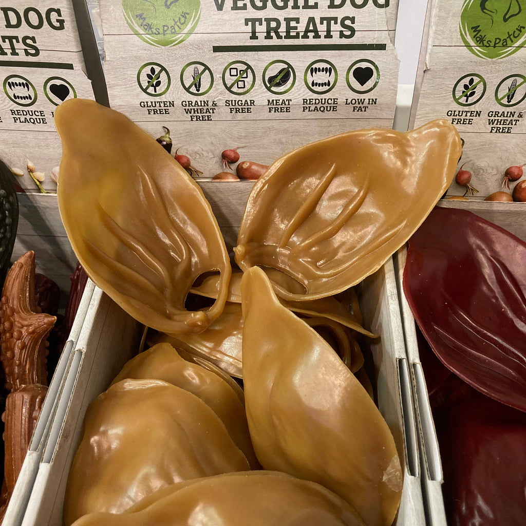 Vegetarian Dog Treats - Maks Patch Natural Smoked & Peanut Butter Pigs Ears