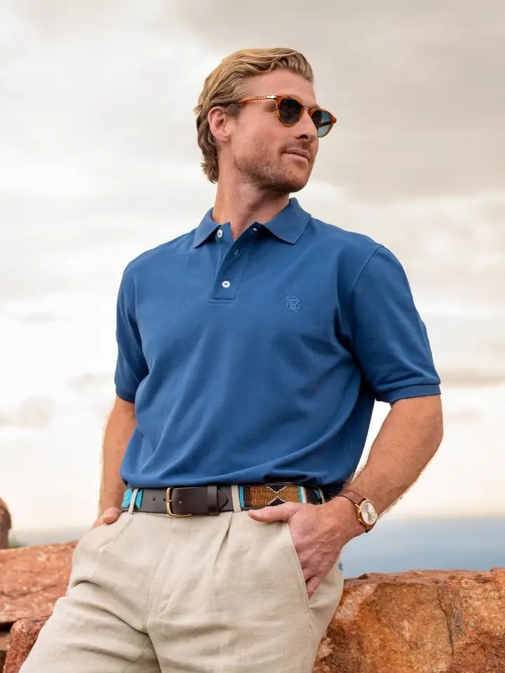 KOY Dark Blue Piqué Cotton Polo