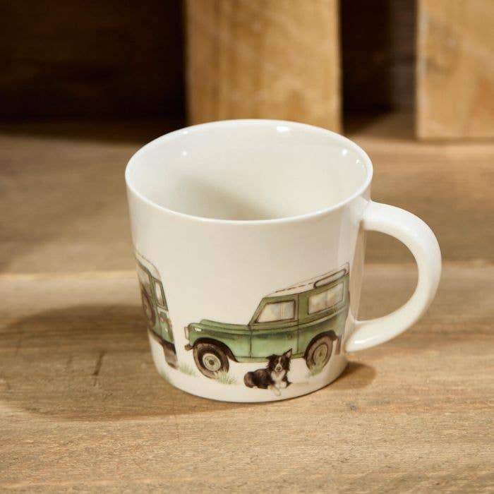 Landy Full Wrap Stoneware Mug With Collie Dog