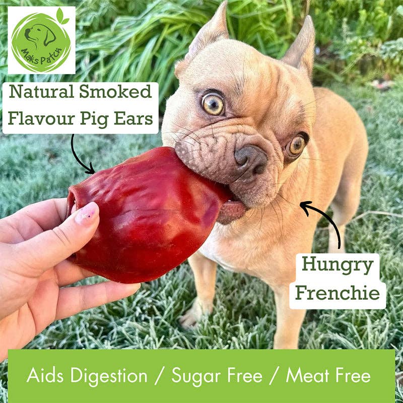Vegetarian Dog Treats - Maks Patch Natural Smoked & Peanut Butter Pigs Ears