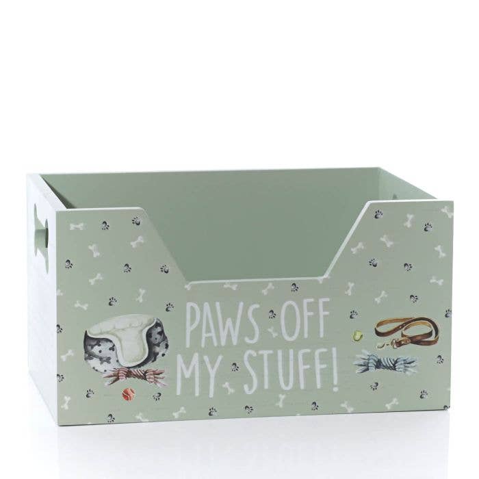 Paws Off My Stuff Dog Toy Box