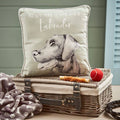 Labrador Dog Greyscale Velour Fabric With Quote