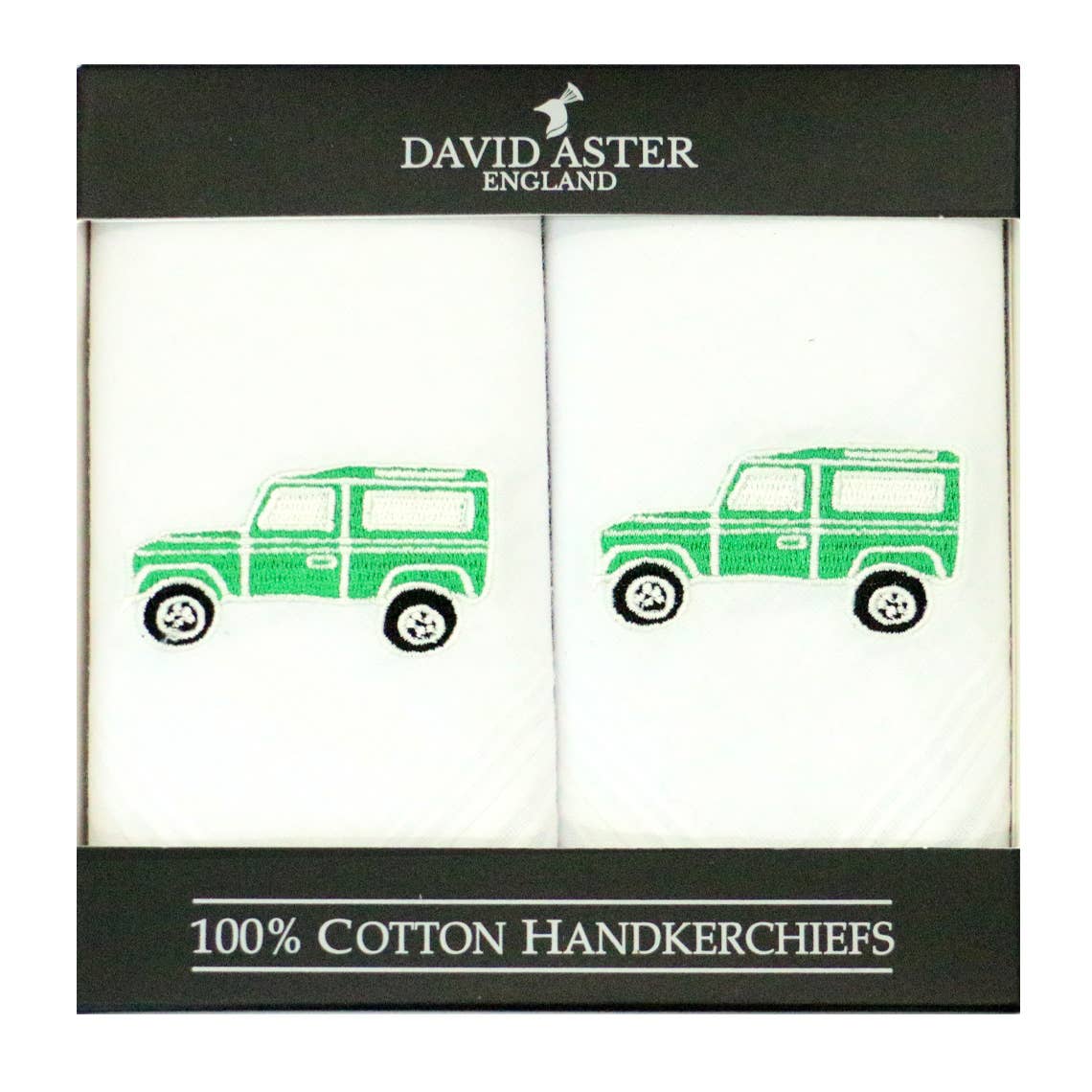 Green Land Vehicle Embroidered Handkerchiefs