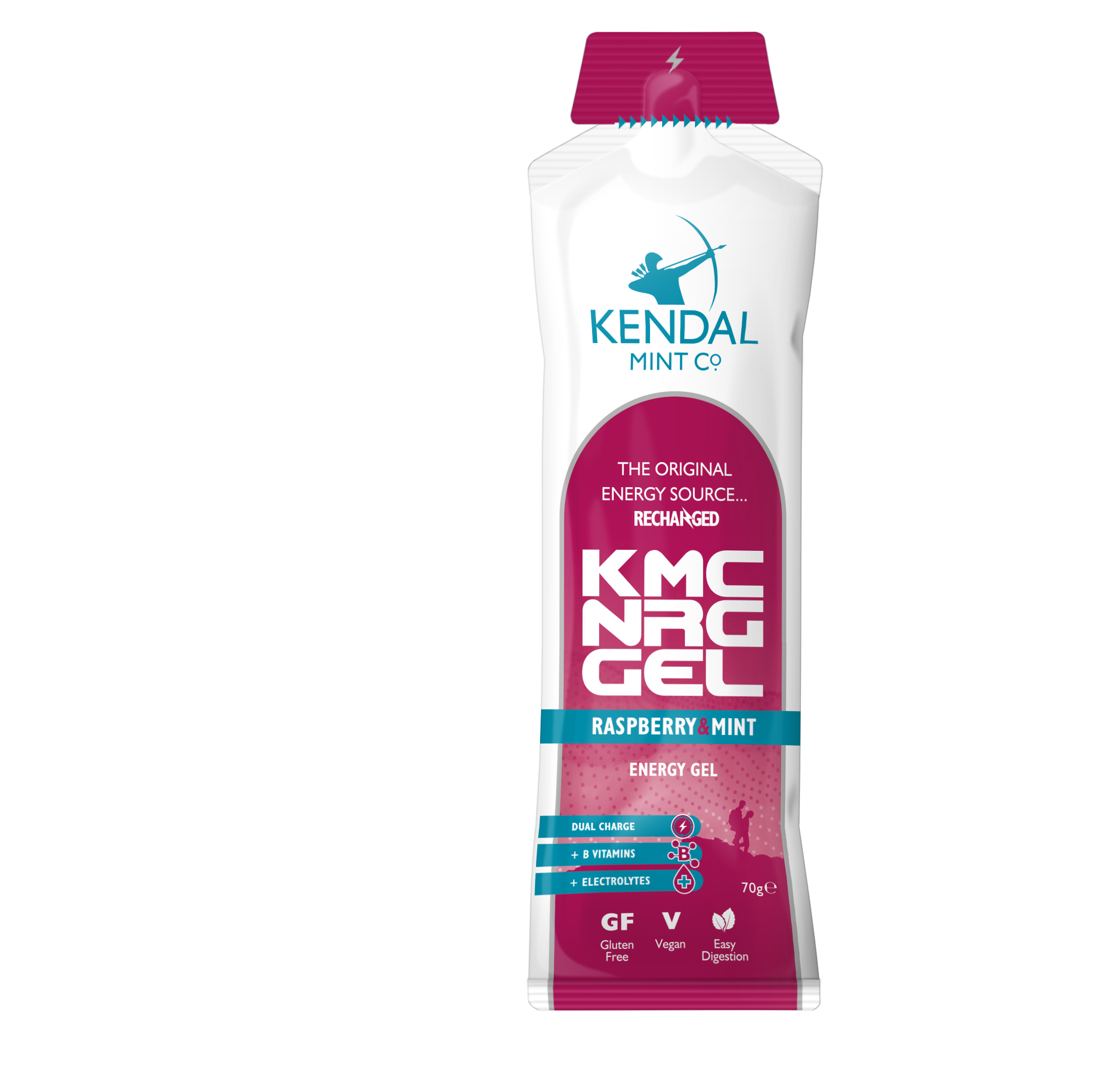 KMC Energy Gel (Vegan): Raspberry & Mint Flavoured (70g): 12 x 70g