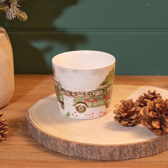 Christmas Farm Stoneware Wrap Around Mug With Gift Box