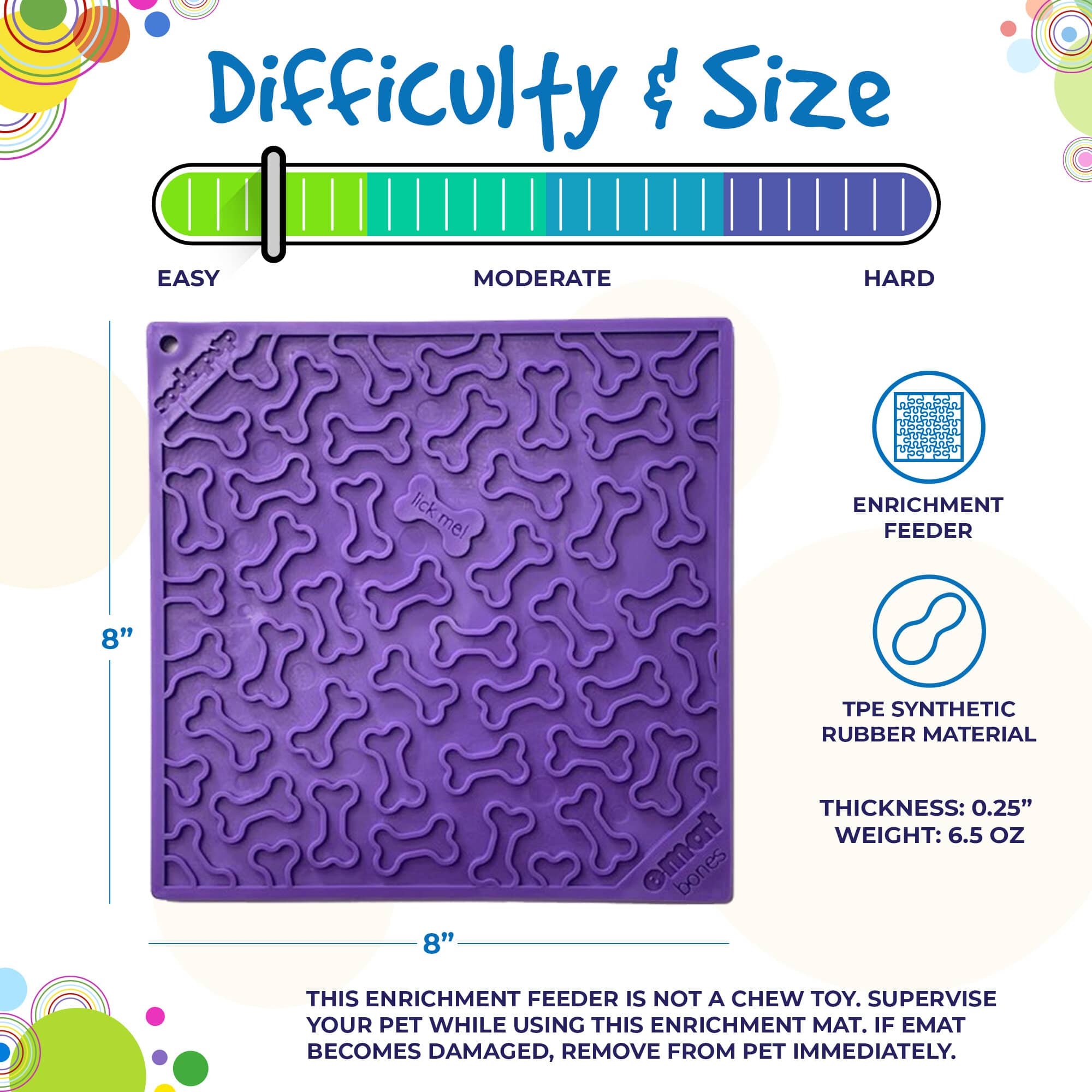 Bones Design Emat Enrichment Licking Mat: Red Bones E-mat