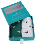 Green & White Pheasant Print Handkerchief Set