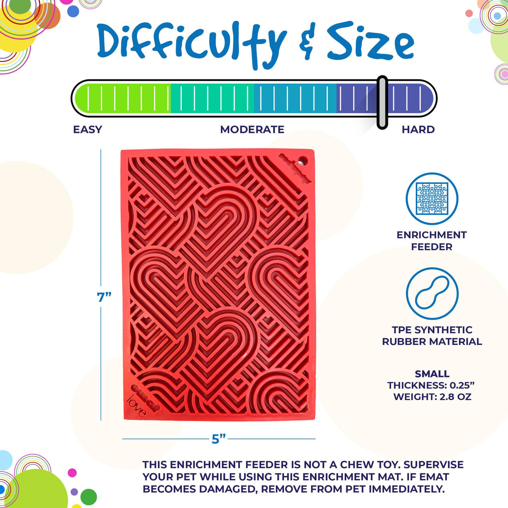 Heart Design Valentine Enrichment Lick Mat: Small