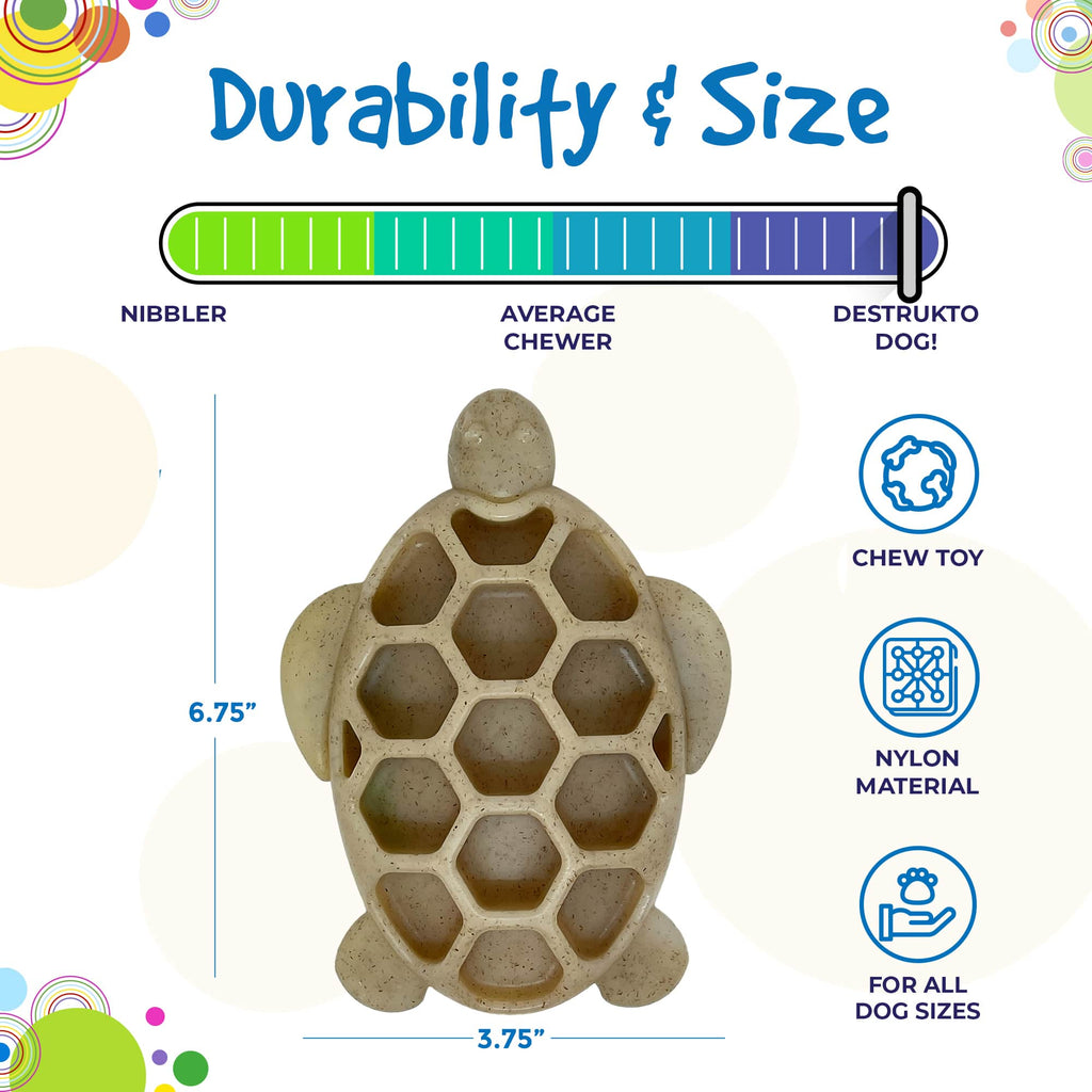 Turtle Durable Nylon Chew and Enrichment Toy: Turtle Nylon Toy - Brown