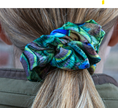 Foxy Pheasant Scrunchies - Peacock