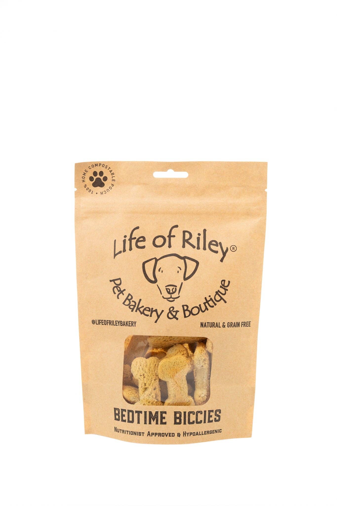 Herbal Dog Bedtime Biscuit Treats - Grain Free: Pouch (Single) - Home Compostable