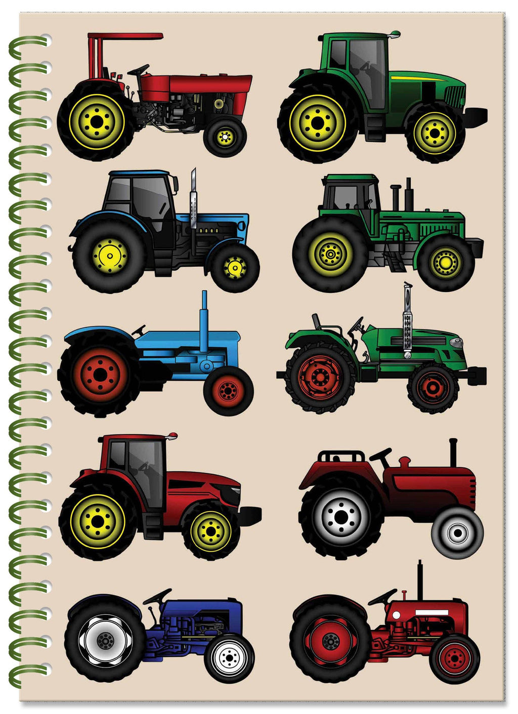 Tractors Spiral Bound Notebook (A5 Lined Pages)
