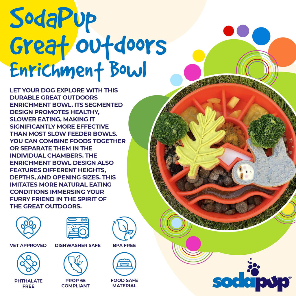 Great Outdoors Design eBowl Enrichment Slow Feeder Bowl for: Orange
