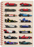 Grand Prix Cars Spiral Bound Notebook  (A5 Lined Pages)