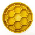 Honeycomb Design eBowl Enrichment Slow Feeder Bowl for Dogs: Yellow