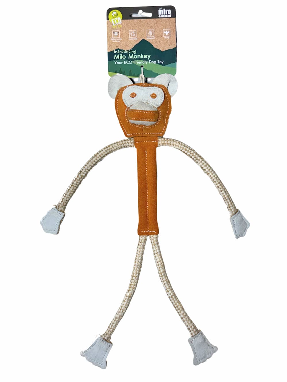 Eco Dog Toys By Miro & Makauri - Milo Monkey: Milo Monkey - Green