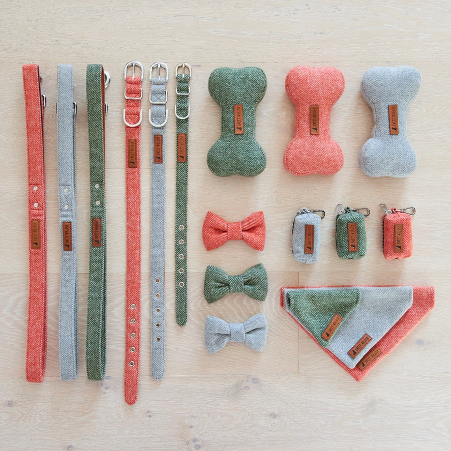 Dog Toy - Orange Tweed Bone - Small
